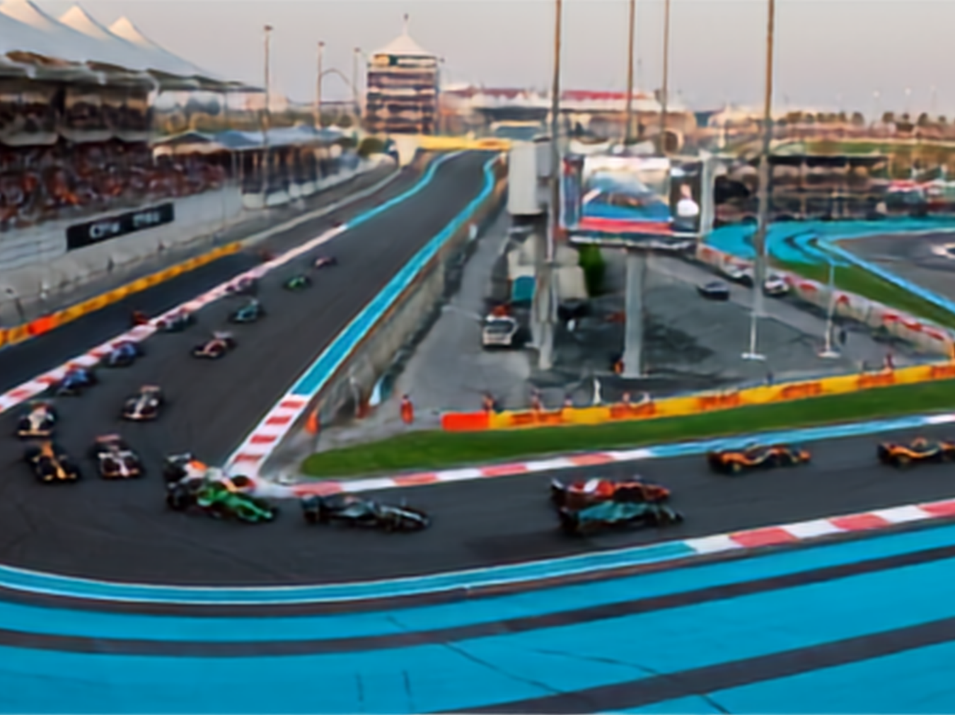 The West Grandstand at the end of the longest straight