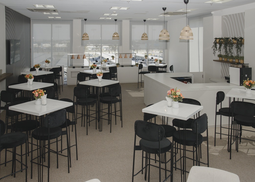 Inside the Sunset Lounge, Yas Marina Circuit