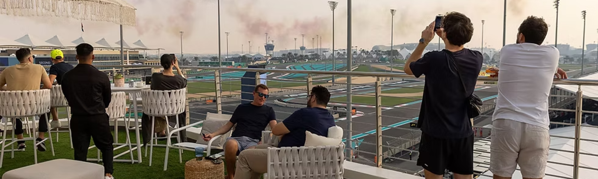 Guests on the Shams Suite balcony