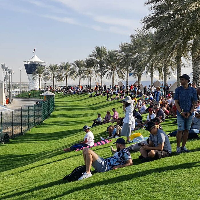 Fans on the general admission lawn at Abu Dhabi Hill, Yas Marina Circuit