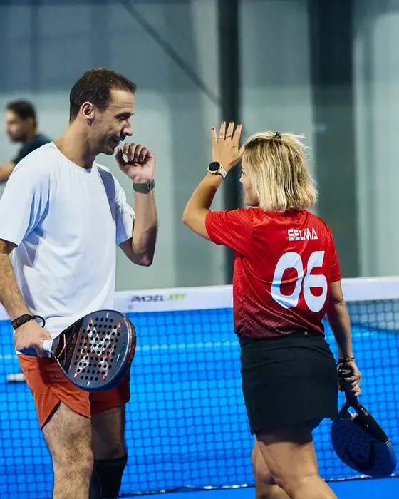 Court glass and branding surfaces at Padel Art