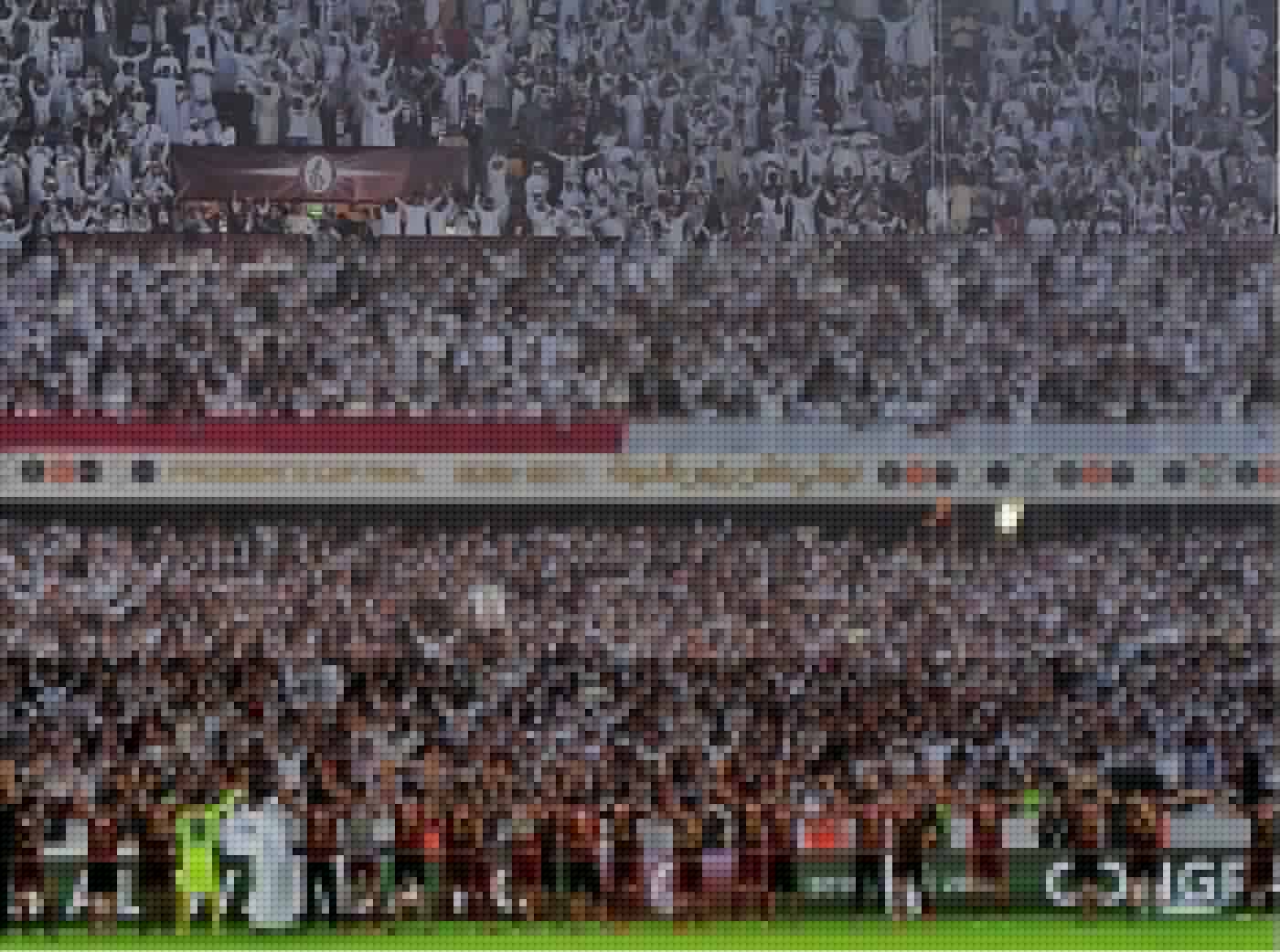 Centre circle branding on a UAEFA pitch