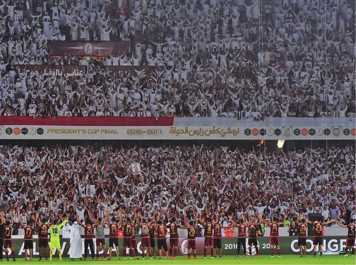 Centre circle branding on a UAEFA pitch