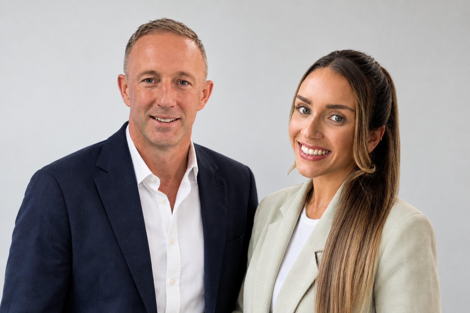 India Beckwith and Stuart Kirkham of the ES Sport sponsorship team