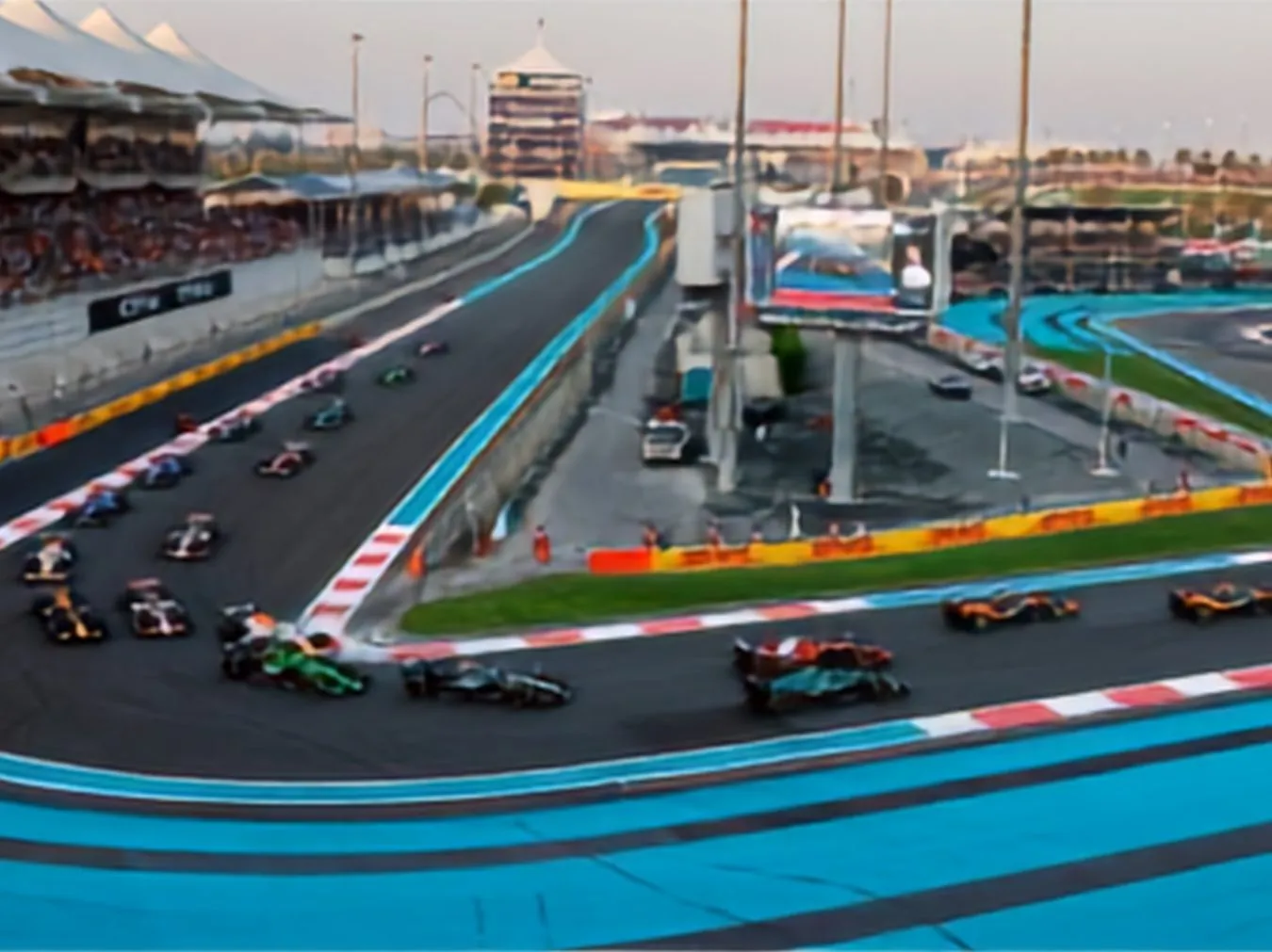 The West Grandstand at the end of the longest straight